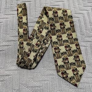 Kieselstein-Cord gold duck print silk tie